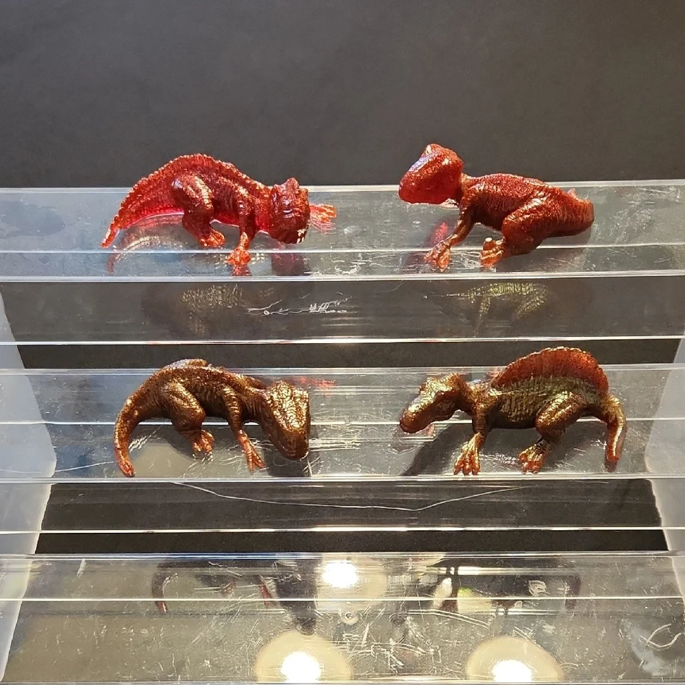 Reptile Figurine Set - Red and Brown